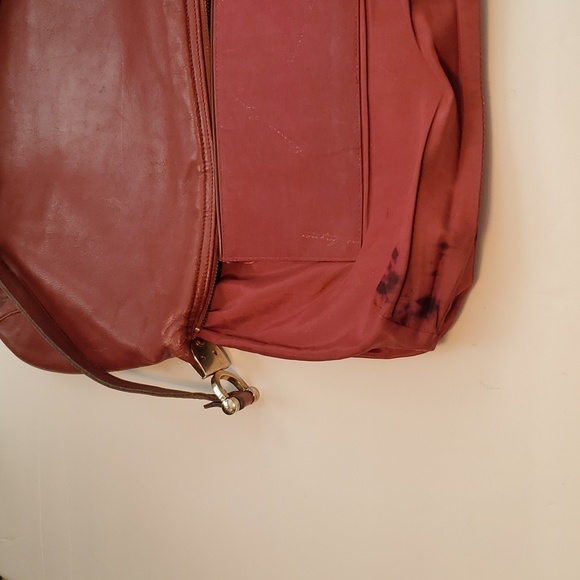 Vintage Red Leather Satchel Handbag - Picture 6 of 7